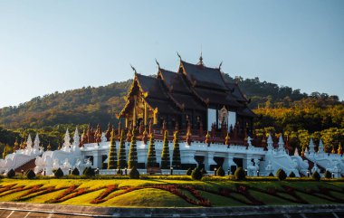 Kraliyet Parkı Rajapruek, Botanik bahçesi ve Chiang Mai, Tayland 'daki pavyon.