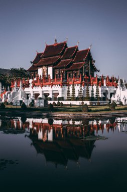 Kraliyet Parkı Rajapruek, Botanik bahçesi ve Chiang Mai, Tayland 'daki pavyon.