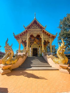 Wat Phrathat Doi Kham, Buddha pagoda and golden chedi in Chiang Mai, Tayland
