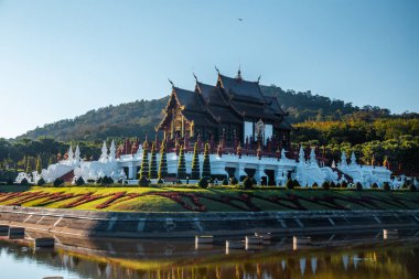 Kraliyet Parkı Rajapruek, Botanik bahçesi ve Chiang Mai, Tayland 'daki pavyon.