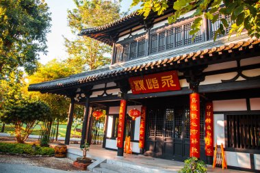 Kraliyet Parkı Rajapruek, Botanik bahçesi ve Chiang Mai, Tayland 'daki pavyon.