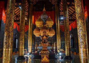 Kraliyet Parkı Rajapruek, Botanik bahçesi ve Chiang Mai, Tayland 'daki pavyon.
