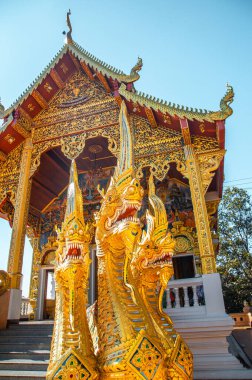 Wat Phrathat Doi Kham, Buddha pagoda and golden chedi in Chiang Mai, Tayland