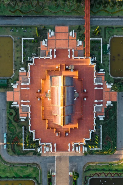 Vue aérienne du Royal Park Rajapruek, jardin botanique et pavillon à Chiang Mai, Thaïlande — Photo