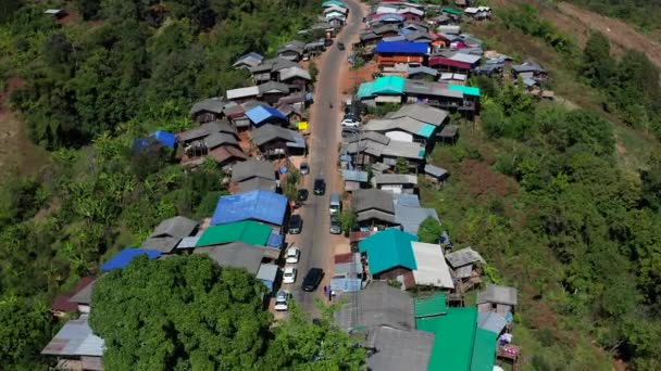 Phu Pha Mok Ban Jabo dorp in Mae Hong Son, Thailand — Stockvideo