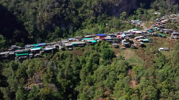 Phu Pha Mok Ban Jabo wieś w Mae Hong Son, Tajlandia — Wideo stockowe