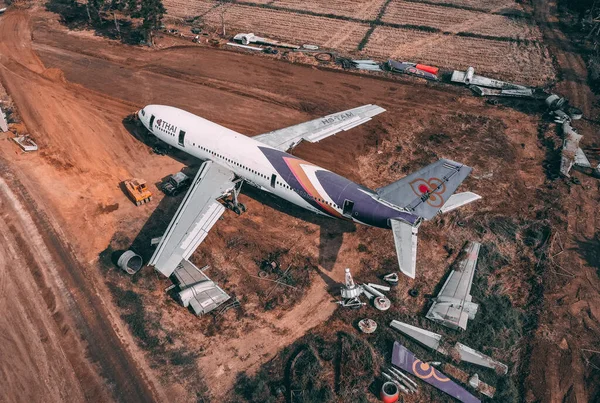Vue aérienne de vieil avion largué autour de Chiang Mai, Thaïlande — Photo