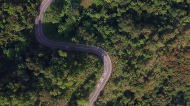 Doi Phu Langka curvy road in the mountain of Pua district, Nan province, Thailand