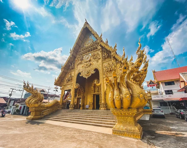 Wat Sri Panthon golden temple in Nan province, Thailand — Stock Photo, Image