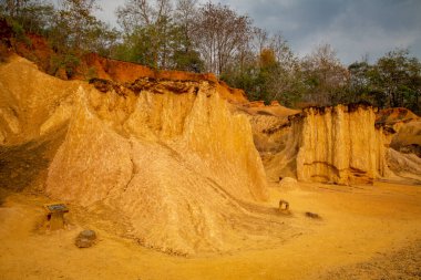Tayland Phrae eyaletindeki Phae Mueang Phi kaya oluşumu veya kanyonu