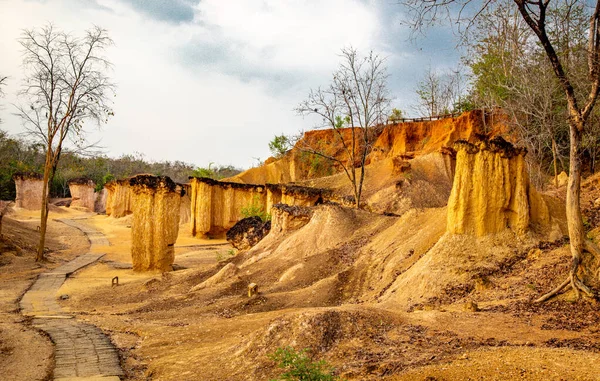 Phae Mueang Phi rock formation or canyon in Phrae province, Thailand — Photo