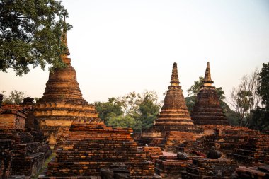 Wat Mahathat Buddha ve tapınağı Sukhothai Tarih Parkında.