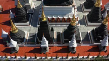 Aerial view of Wat Ban Den or Wat Banden complex temple in Mae Taeng District, Chiang Mai, Thailand
