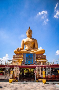 Wat Pikul Tanga Phra Aram Luang ya da Wat Luang Por Pae tapınağı dev Buda ile, Sing Buri, Tayland