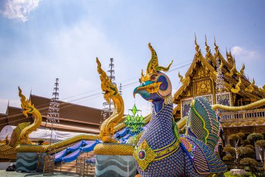 Pathum Thani, Bangkok, Tayland 'daki Wat Pa Charoen Rat tapınağı. Yüksek kalite fotoğraf