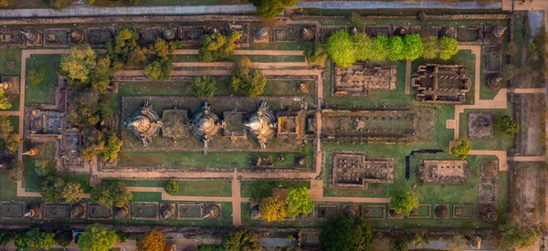 Légi Kilátás Wat Phra Sanphet Rom Templom Phra Nakhon Ayutthaya — Stock Fotó
