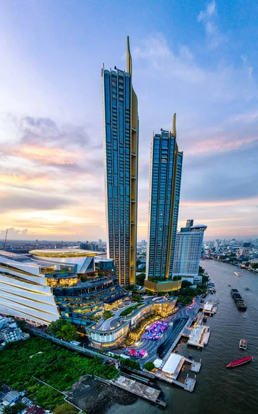 Iconsiam Ics Desenvolvimento Uso Misto Nas Margens Rio Chao Phraya — Fotografia de Stock