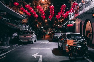 Çin Mahallesi, Bangkok, Tayland 'da Uyanış Işık Festivali. Yüksek kalite fotoğraf