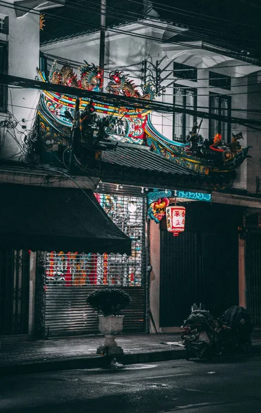Ébresztő Fény Fesztivál Chinatown Bangkok Thaiföld Kiváló Minőségű Fénykép — Stock Fotó
