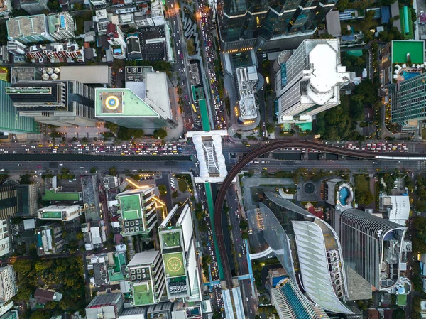 Puente Peatonal Chong Nonsi Skywalk Sathorn Distrito Financiero Bangkok Tailandia — Foto de Stock