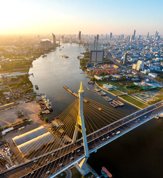 Bhumibol Bridge Also Known Industrial Ring Road Bridge Part Long — Stock Photo, Image