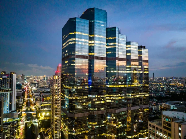 Pedestrian Skywalk Chong Nonsi Bridge Sathorn Business District Bangkok Thailand — Stock Photo, Image