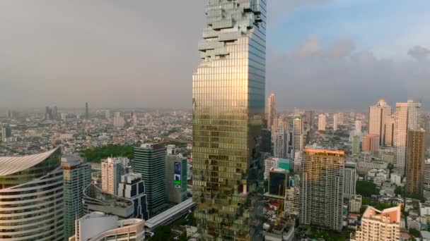King Power Mahanakhon Formerly Known Mahanakhon Mixed Use Skyscraper Silom — Stock Video