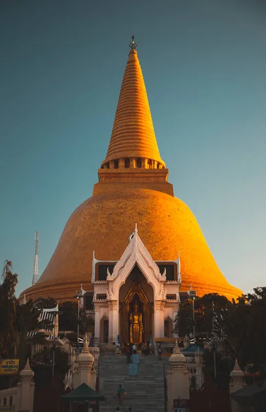 Phra Pathommachedi Eller Phra Pathom Chedi Dumhet Thailand Den Stupa — Stockfoto