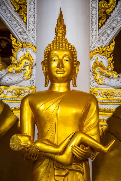 Templo Wat Rat Prakhong Tham Con Buda Reclinada Nonthaburi Tailandia — Foto de Stock
