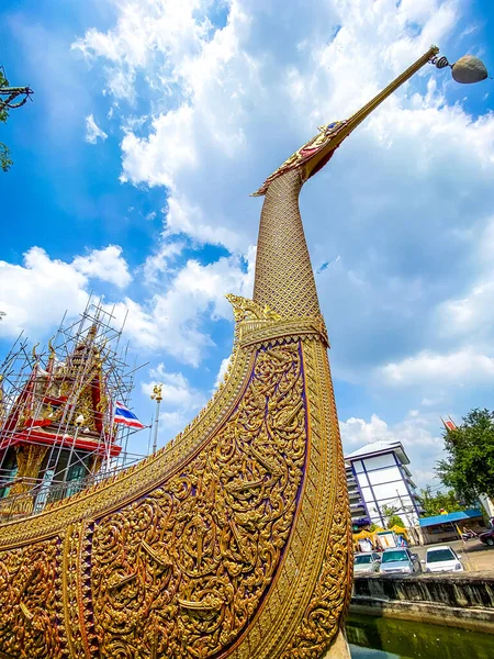 Wat Chalo Boottempel Water Nonthaburi Thailand Hoge Kwaliteit Foto — Stockfoto