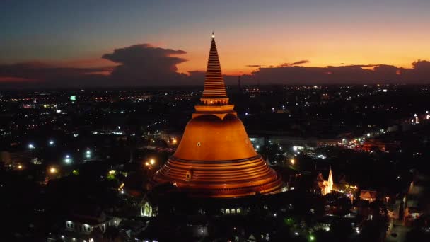 Phra Pathommachedi Veya Phra Pathom Chedi Tayland Bulunan Bir Budaladır — Stok video