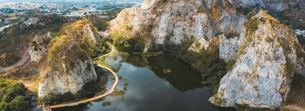 Veduta Aerea Del Khao Ngu Stone Park Ratchaburi Thailandia Sud — Foto Stock