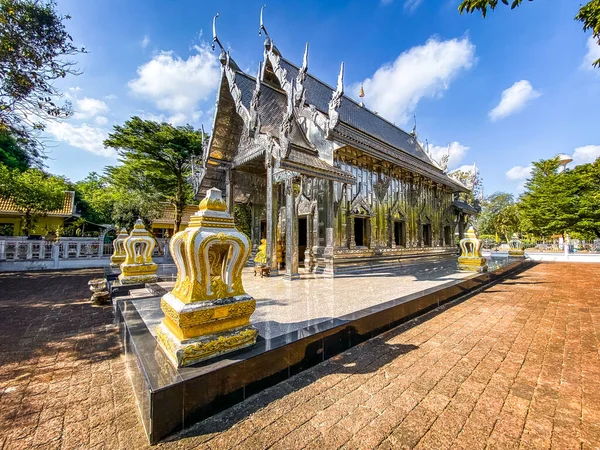 Wat Pho Rattanaram Wat Poe Khu Templo Prata Ratchaburi Tailândia — Fotografia de Stock