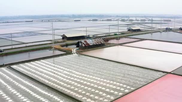 Vista Aérea Das Fazendas Sal Província Phetchaburi Tailândia Sudeste Ásia — Vídeo de Stock