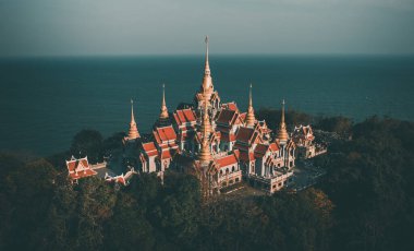 Phra Mahathat Chedi Phakdee Prakat tapınağı Prachuap Khiri Khan, Tayland, Güney Doğu Asya