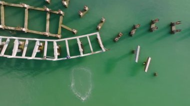 Chumphon, Tayland, Güney Asya 'daki Koh Phithak adasının havadan görüntüsü