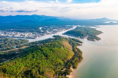 Aerial city view of Ranong, Thailand