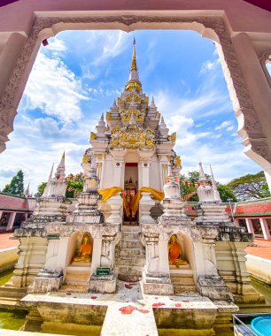 Wat Phra Boromathat Chaiya, Surat Thani, Tayland 'da. Yüksek kalite fotoğraf