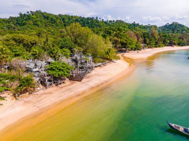 Old wooden pirate boat on the beach in Koh Phayam, Ranong, Thailand, south east asia