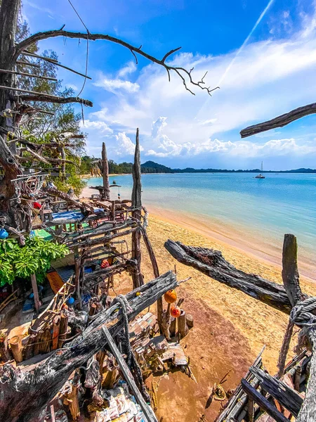 Old Wooden Pirate Boat Beach Koh Phayam Ranong Thailand South — Stok fotoğraf