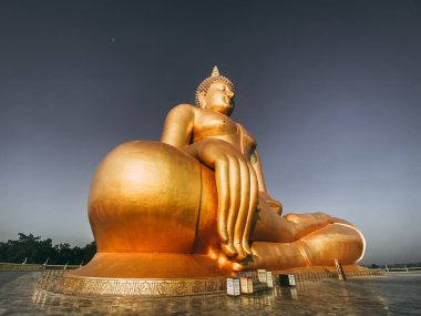 Big Buddha during sunset at Wat Muang in Ang Thong, Thailand, south east asia