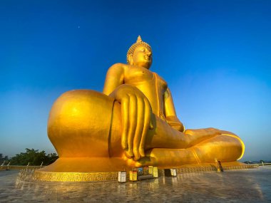Big Buddha during sunset at Wat Muang in Ang Thong, Thailand, south east asia