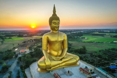 Big Buddha during sunset at Wat Muang in Ang Thong, Thailand, south east asia