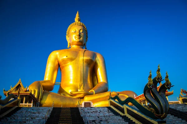 Big Buddha Sunset Wat Muang Ang Thong Thailand South East — Foto de Stock