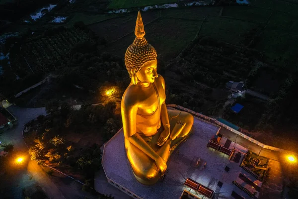 Big Buddha Sunset Wat Muang Ang Thong Thailand South East — Stock Photo, Image