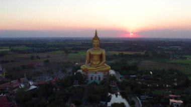 Big Buddha during sunset at Wat Muang in Ang Thong, Thailand, south east asia