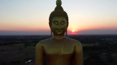Big Buddha during sunset at Wat Muang in Ang Thong, Thailand, south east asia