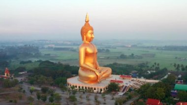 Big Buddha during sunset at Wat Muang in Ang Thong, Thailand, south east asia