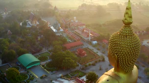 Big Buddha Sunset Wat Muang Ang Thong Thailand South East — Video Stock