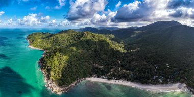 Aerial view of Bottle beach and viewpoint, in Koh Phangan, Thailand, south east asia